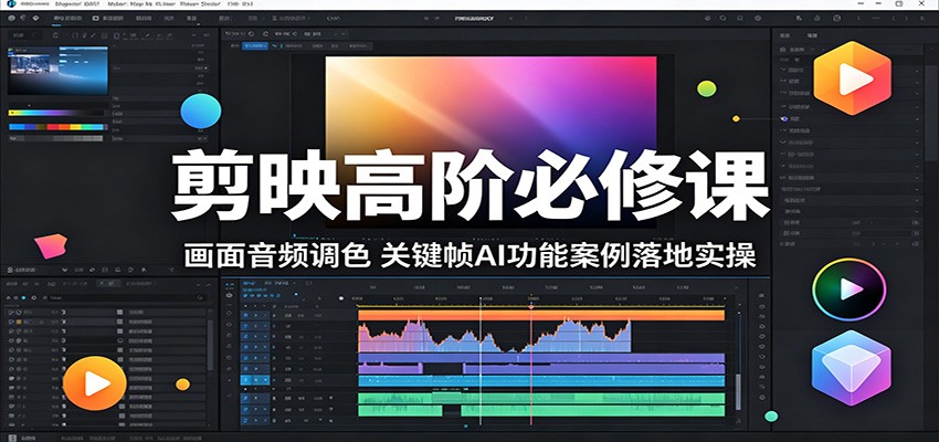 剪映高阶必修课：画面音频调色，关键帧AI功能案例落地实操-副业资源网