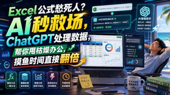 Excel公式愁死人？AI秒救场，ChatGPT处理数据，帮你甩枯燥办公，摸鱼时间直接翻倍【原创双语字幕】-副业资源网