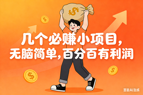 （16918期）几个必赚小项目，无脑简单，百分百有利润，副业首选，日入200+-副业资源网