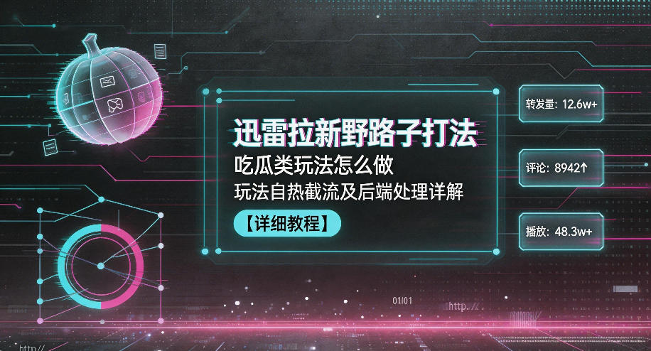 迅雷拉新野路子打法，吃瓜类玩法怎么做，玩法自热截流及后端处理详解-副业资源网