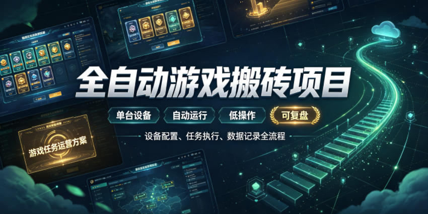 实现全自动游戏搬砖躺賺，每日稳定收益千元，近几年最稳，一台设备就能做！【揭秘】-副业资源网