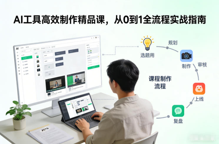 AI工具高效制作精品课，从0到1全流程实战指南-副业资源网