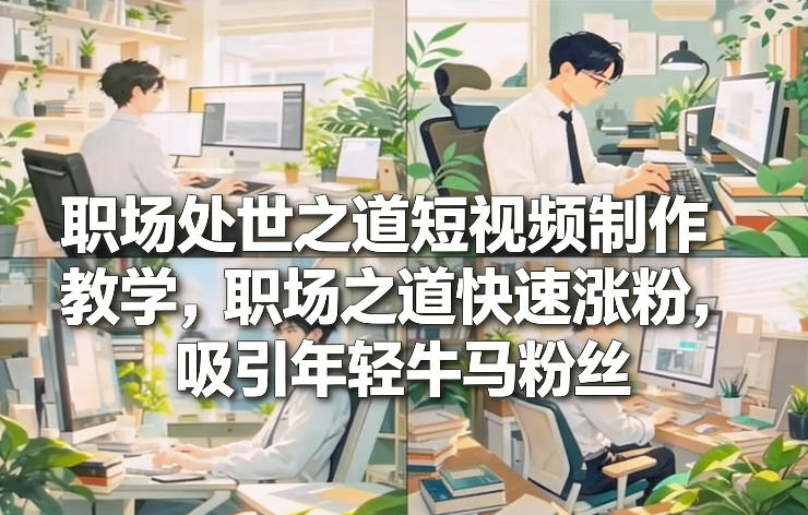 职场处世之道短视频制作教学，职场之道快速涨粉，吸引年轻牛马粉丝-副业资源网