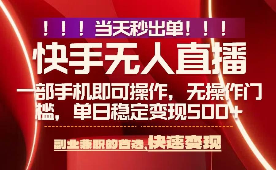 （15733期）当天秒出单，无人直播最新技术，0风控，轻松日入500+-副业资源网