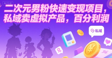 二次元男粉快速变现项目，私域卖虚拟产品，百分利润-副业资源网