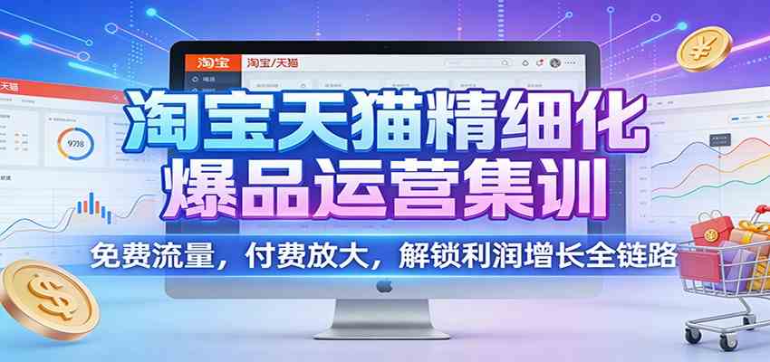 淘宝天猫精细化爆品运营集训：免费流量，付费放大，解锁利润增长全链路-副业资源网