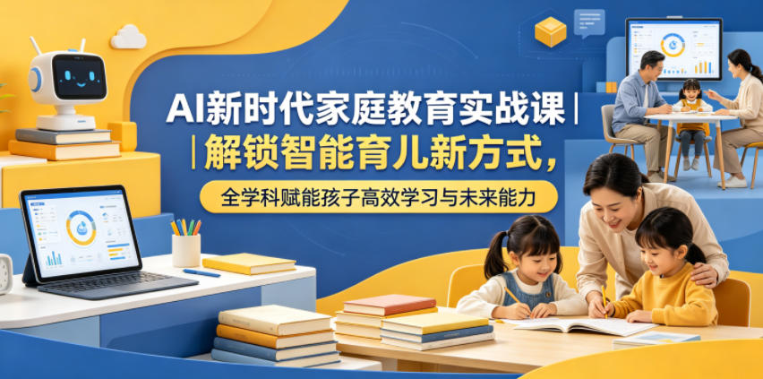 AI新时代家庭教育实战课｜解锁智能育儿新方式，全学科赋能孩子高效学习与未来能力-副业资源网