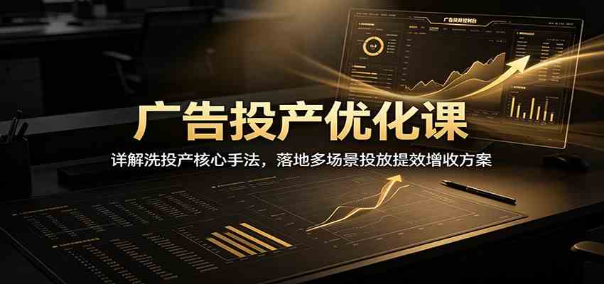 广告投产优化课:详解洗投产核心手法,落地多场景投放提效增收方案-副业资源网