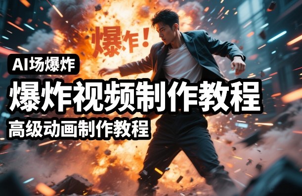 AI场景爆炸视频制作教程，利用人物实拍视频制作出高级的动画特效-副业资源网