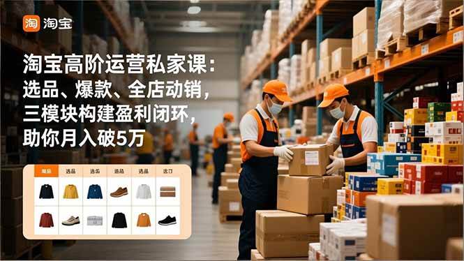 （16865期）淘宝高阶运营私家课：选品、爆款、全店动销，三模块构建盈利闭环，助你月入破5万-副业资源网