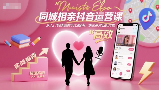 同城相亲抖音运营课，从入门到精通的实战指南，快速高效匹配对象-副业资源网