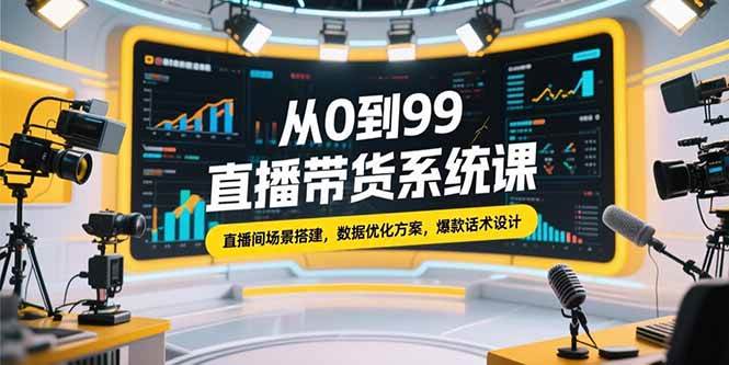 （15362期）从0到99直播带货系统课，直播间场景搭建，数据优化方案，爆款话术设计-副业资源网