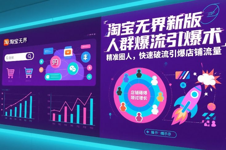 淘宝无界新版人群爆流引爆术，精准圈人，快速破流引爆店铺流量-副业资源网
