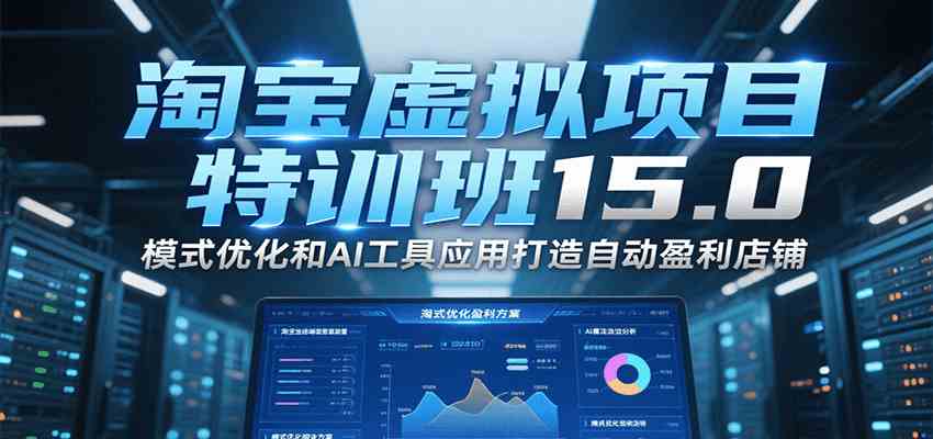 淘宝虚拟项目特训班15.0，模式优化和AI工具应用打造自动盈利店铺-副业资源网