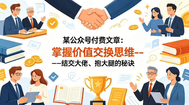 某公众号付费文章：掌握价值交换思维—-结交大佬、抱大腿的秘诀-副业资源网