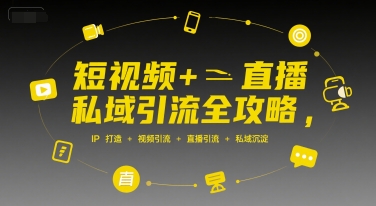 短视频+直播私域引流全攻略，IP打造 +视频引流 +直播引流 +私域沉淀-副业资源网