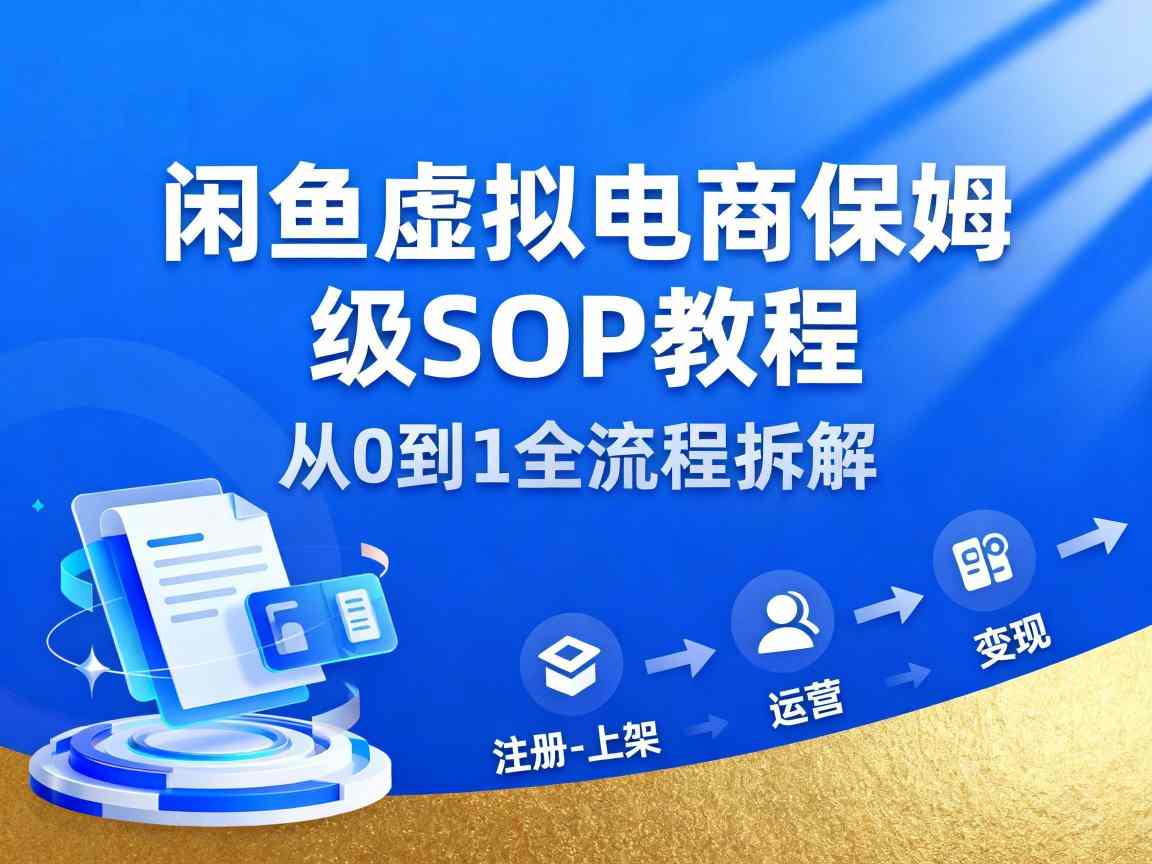 闲鱼虚拟电商,月入轻松过1W,保姆级SOP教程-副业资源网