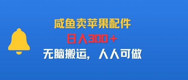 咸鱼卖苹果配件，日入3张+，无脑搬运，人人可做-副业资源网