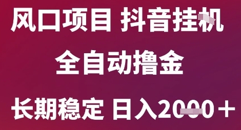 风口项目，六月最新玩法抖音无人挂G，全自动撸金，长期稳定 日入2k+【揭秘】-副业资源网