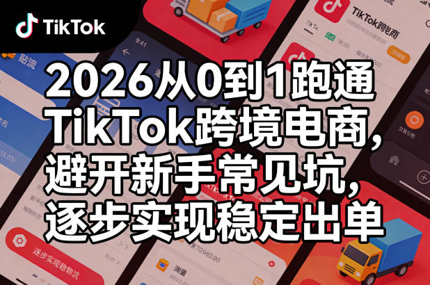 2026从0到1跑通TikTok跨境电商，避开新手常见坑，逐步实现稳定出单-副业资源网