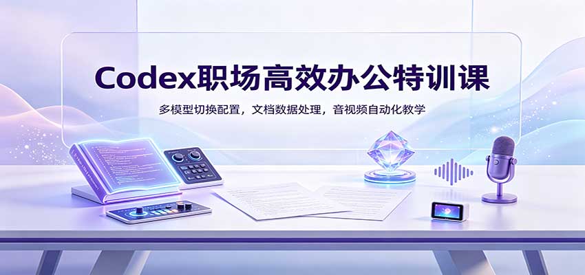 Codex职场高效办公特训课：多模型切换配置，文档数据处理，音视频自动化教学-副业资源网