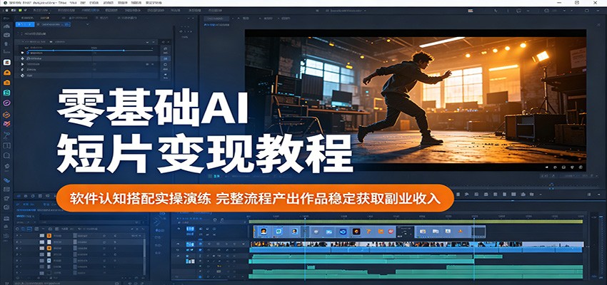零基础AI短片变现教程：软件认知搭配实操演练，完整流程产出作品稳定获取副业收入-副业资源网