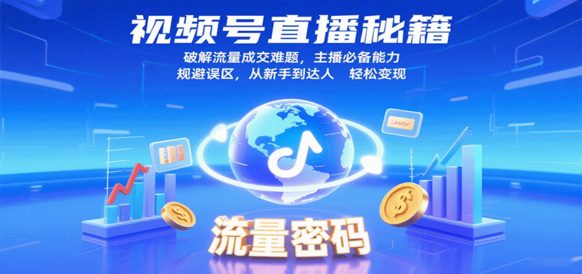 视频号直播秘籍，破解流量成交难题，主播必备能力，规避误区，从新手到达人轻松变现-副业资源网