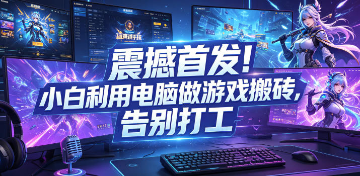 震撼首发！小白利用电脑做游戏搬砖，告别打工【揭秘】-副业资源网