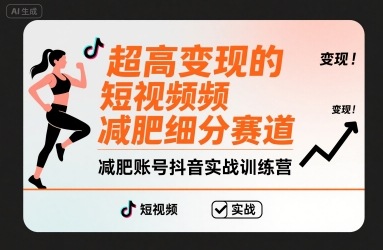 超高变现的短视频减肥细分赛道，减肥账号抖音实战训练营-副业资源网