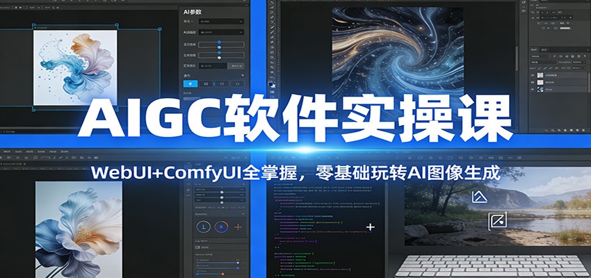 AIGC软件实操课：WebUI+ComfyUI全掌握，零基础玩转AI图像生成-副业资源网