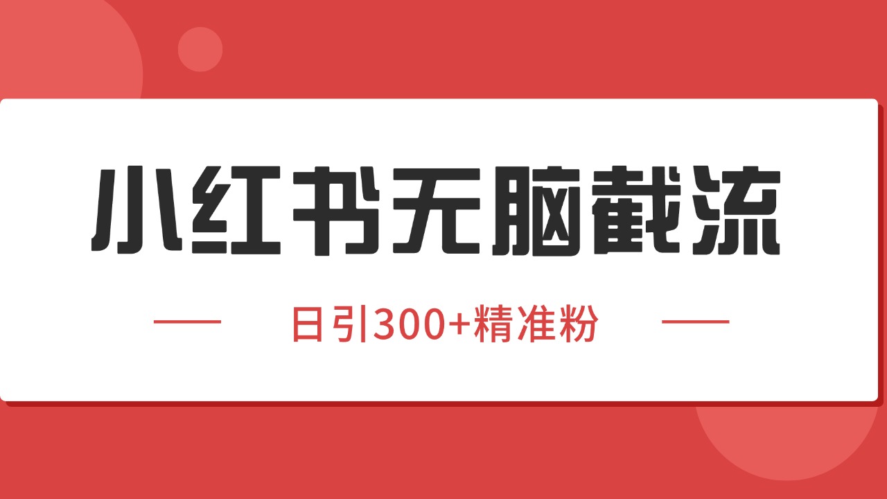 小红书截流同行客源，独家野路子获客玩法 日引200+暴力获客-副业资源网