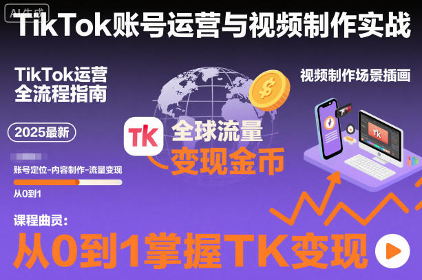 2025最新TikTok账号运营与视频制作实战全流程,从0到1掌握TK变现(含11月最新TK搬运技术)-副业资源网
