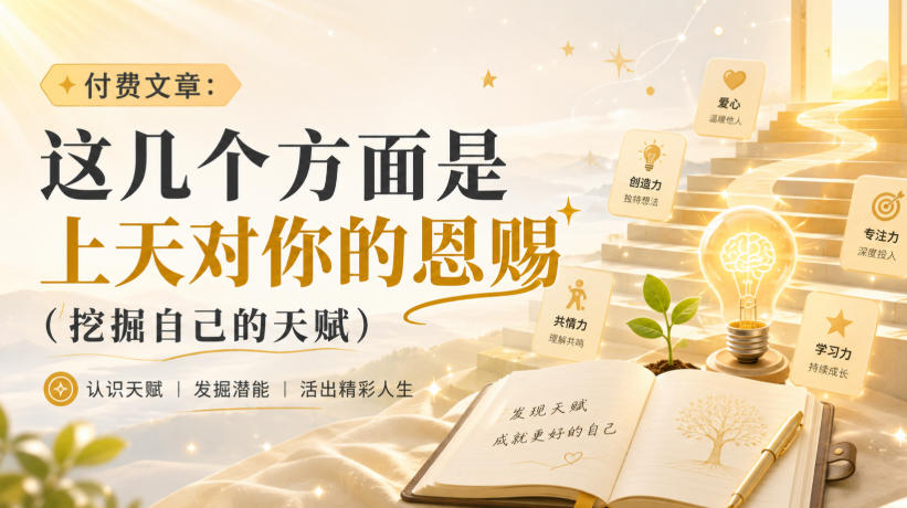 付费文章:这几个方面是上天对你的恩赐(挖掘自己的天赋)-副业资源网