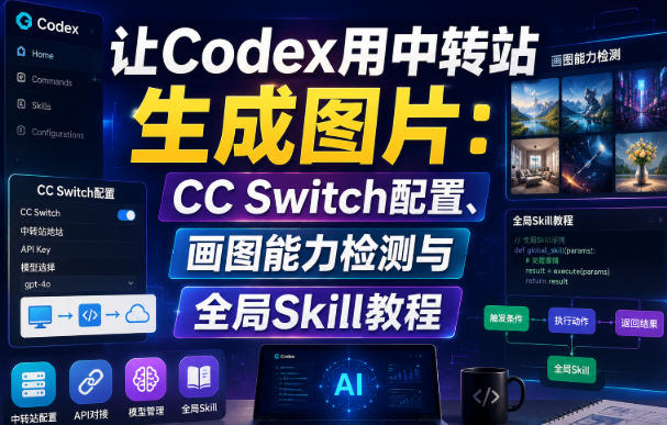 让Codex用中转站生成图片:CC Switch配置、画图能力检测与全局Skill教程-副业资源网
