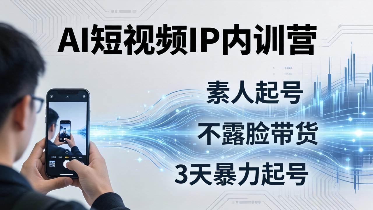 （17852期）2026AI短视频IP内训营：从素人起号到不露脸带货，3天暴力起号全流程拆解-副业资源网