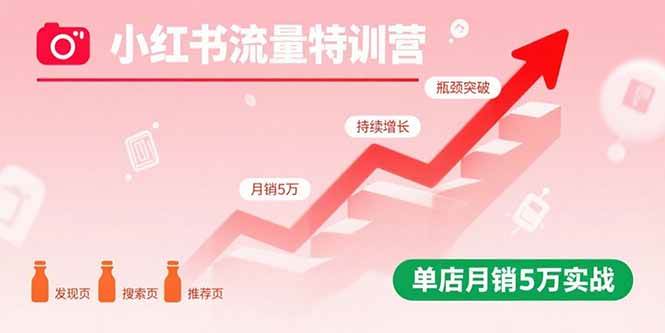 （15936期）小红书流量特训营：突破流量瓶颈，实现店铺持续增长，单店月销5万实战-副业资源网