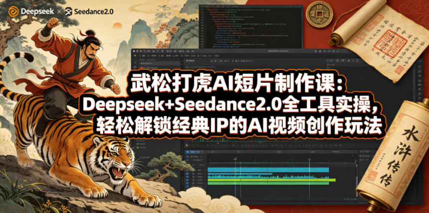 武松打虎AI短片制作课：Deepseek+Seedance2.0全工具实操，轻松解锁经典IP的AI视频创作玩法-副业资源网