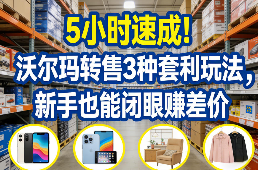 5小时速成！沃尔玛转售3种套利玩法，新手也能闭眼賺差价-副业资源网