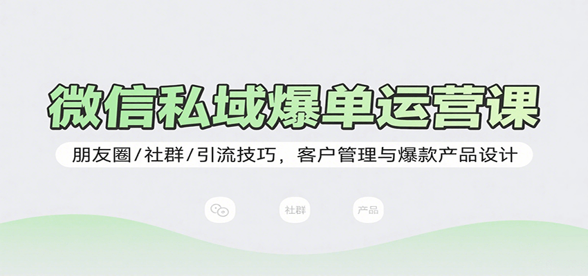 微信私域爆单运营课：朋友圈/社群/引流技巧，客户管理与爆款产品设计-副业资源网