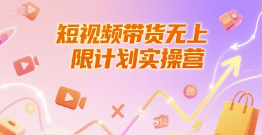 短视频带货无上限计划实操营，新人短视频带货工具流养号破播文案运营篇课程-副业资源网