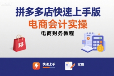 拼多多店快速上手版电商会计实操-电商财务教程-副业资源网