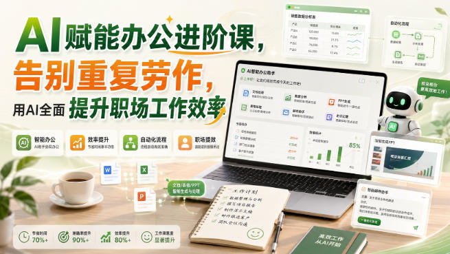 AI赋能办公进阶课,告别重复劳作,用AI全面提升职场工作效率-副业资源网