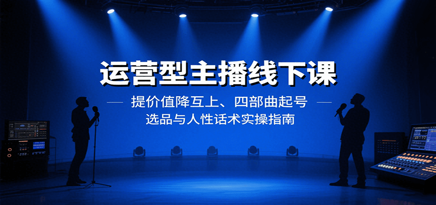 运营型主播线下课：提价值降互上、四部曲起号、选品与人性话术实操指南-副业资源网