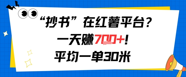 抄书在红薯平台？一天挣几张，平均一单30米，有手就行，新手小白不二之选！-副业资源网