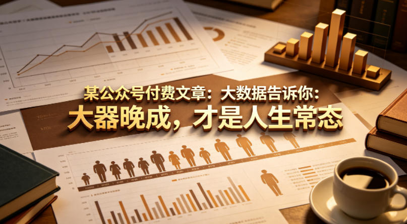 某公众号付费文章：大数据告诉你：大器晚成，才是人生常态-副业资源网