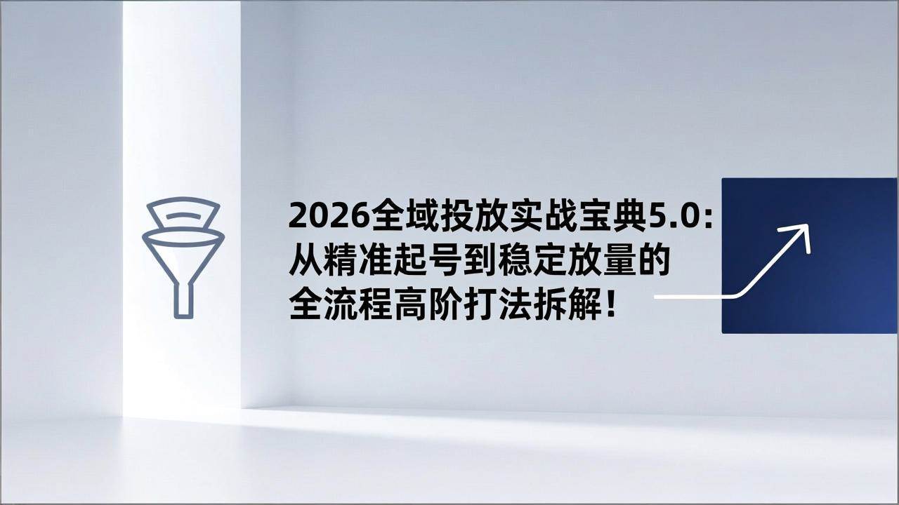 （17156期）2026全域投放实战宝典5.0：从精准起号到稳定放量的全流程高阶打法拆解！-副业资源网