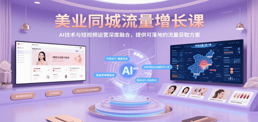 美业同城流量增长课，AI技术与短视频运营深度融合，提供可落地的流量获取方案-副业资源网