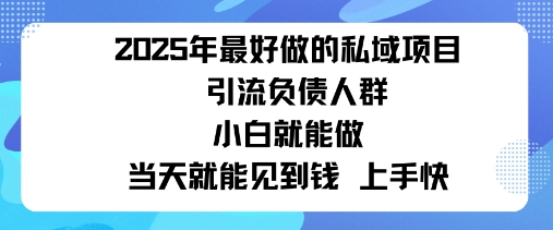 2025私域风口：盯紧负债群体，变现猛，不挑人，有手就行当天见钱-副业资源网