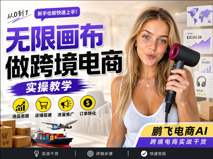 【跨境电商必备】AI无线画布制作商品宣传视频，四步搞定，无线画布工作流，操作简单好上手-副业资源网