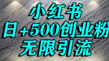 小红书无限引流创业粉，单人操作日引500+精准创业粉-副业资源网